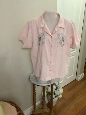 Vintage Seersucker Shirt fits 1X and XXL